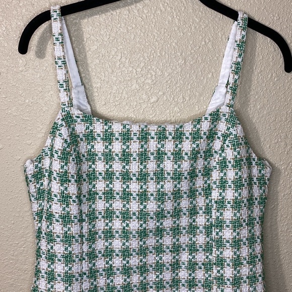 NWT Walter Baker Green White Tweed Barbara Dress Size 10 - Picture 7 of 16